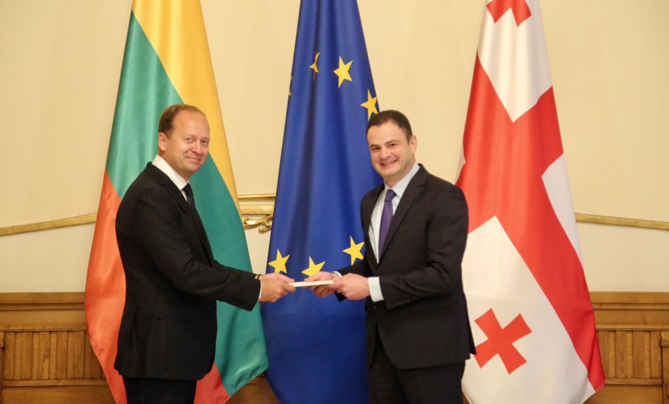 Ambassador D.Vitkauskas presented copies of letters of credence to Georgia's Deputy Minister...